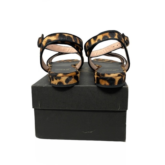 NWT J.Crew Abbie Cross-Strap Sandal in Leopard Calf Hair Leather Size 7.5 - Picture 4 of 9